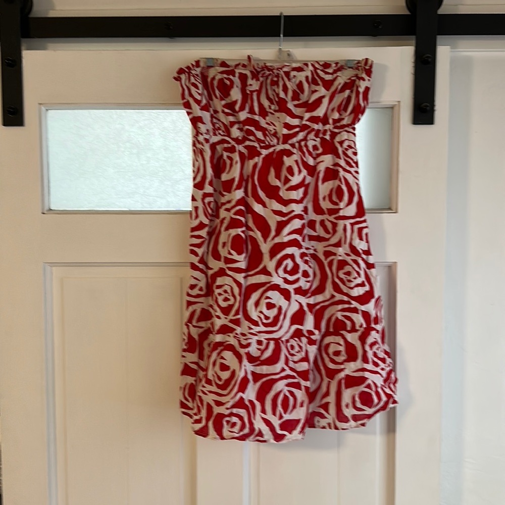 Strapless dress with ruching at top